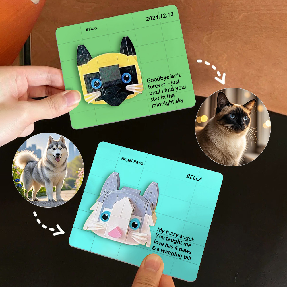 Imán de nevera con ladrillos personalizados, postales con foto y texto, regalos únicos para cumpleaños, San Valentín y el Día de la Madre.