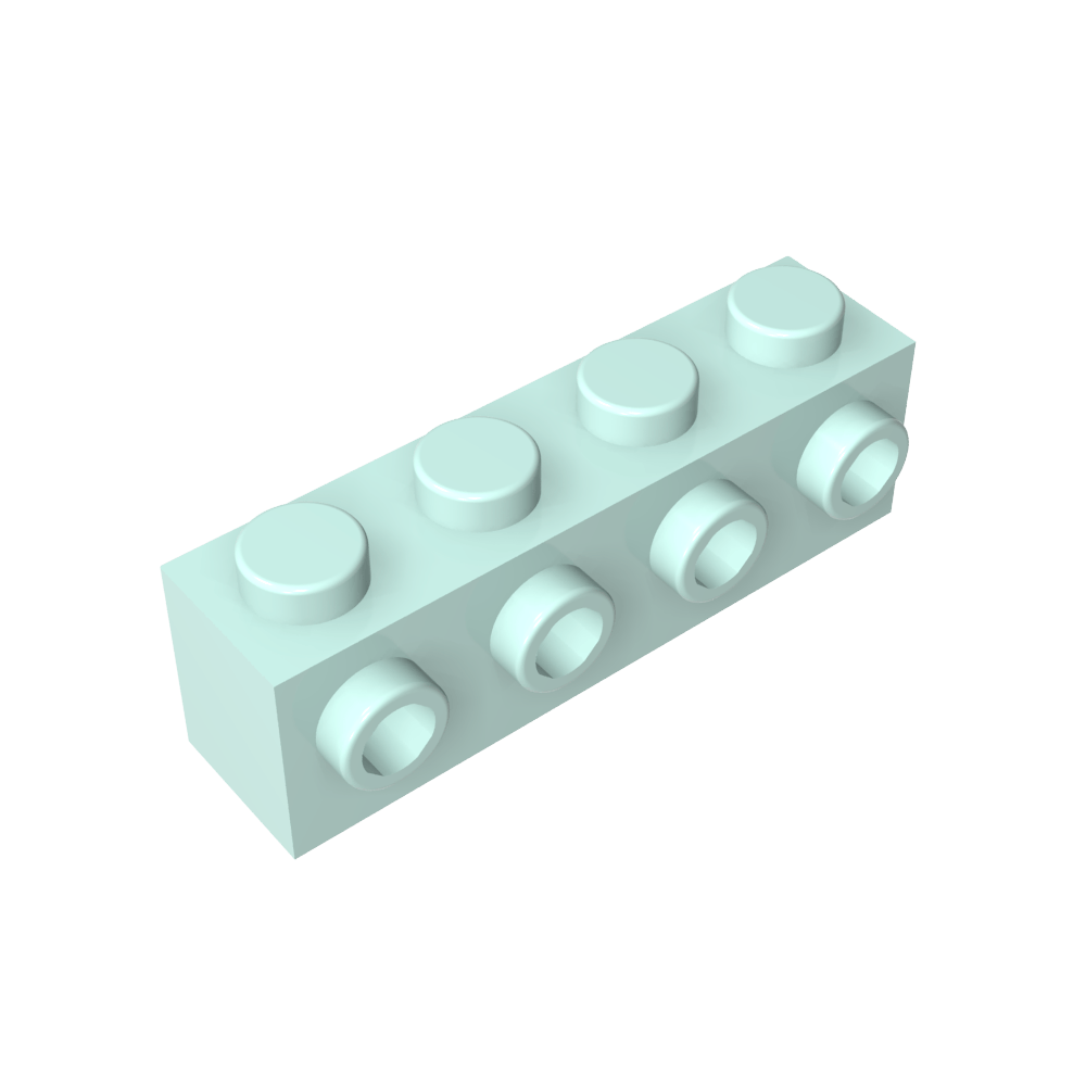 Ladrillo especial 1 x 4 con 4 montantes en un lado-MyGobricksEs