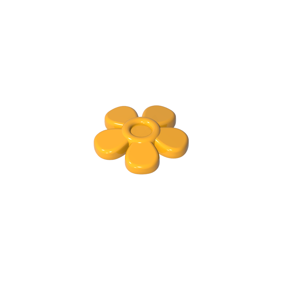 Accesorio para la cabeza Flor con 5 pétalos lisos y alfiler-MyGobricksEs