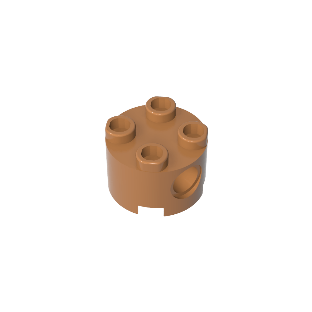 Ladrillo redondo 2 x 2 con agujeros para pasadores-MyGobricksEs