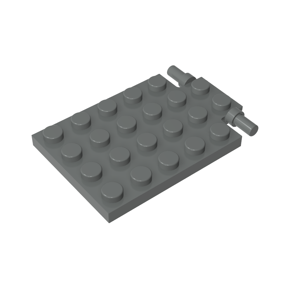 Placa especial 4 x 6 con bisagra para trampilla [pasadores largos]-MyGobricksEs