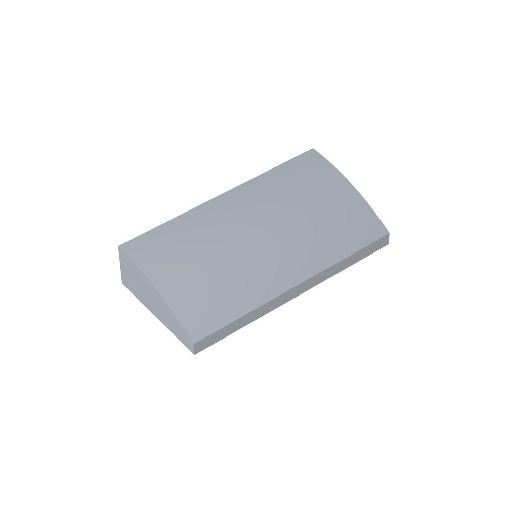 Ladrillo inclinado curvo 2 x 4 x 2/3 sin montantes, con tubos inferiores-MyGobricksEs