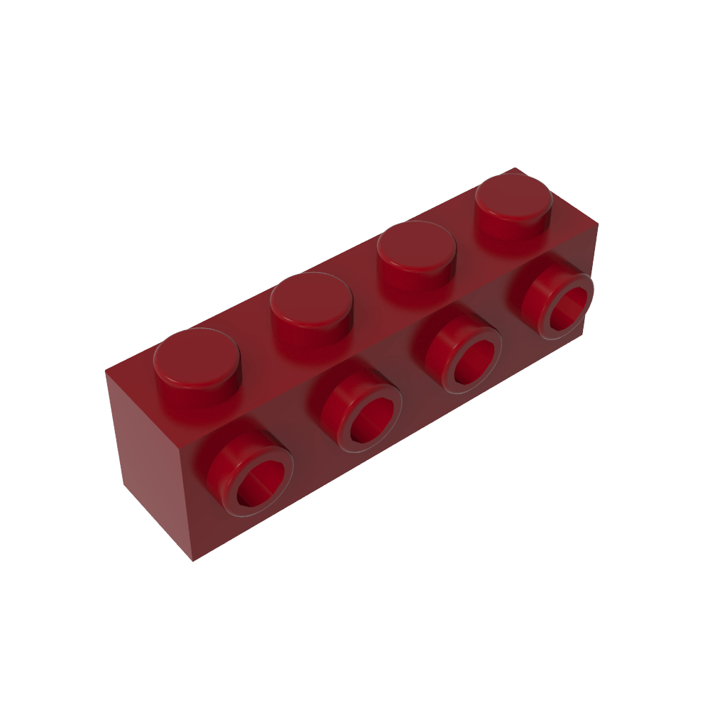 Ladrillo especial 1 x 4 con 4 montantes en un lado-MyGobricksEs