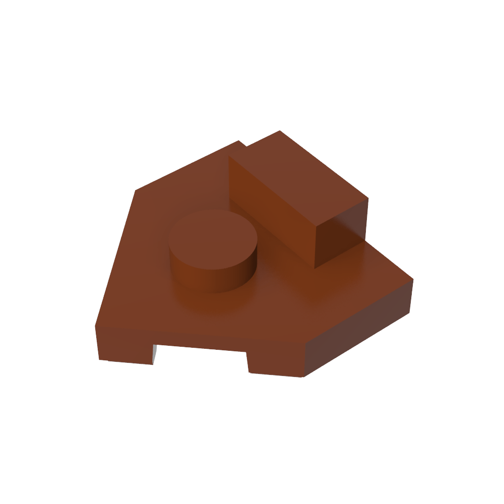 Placa especial de cuña de 2 x 2, perno central, pestaña elevada de 1 x 1/2-MyGobricksEs