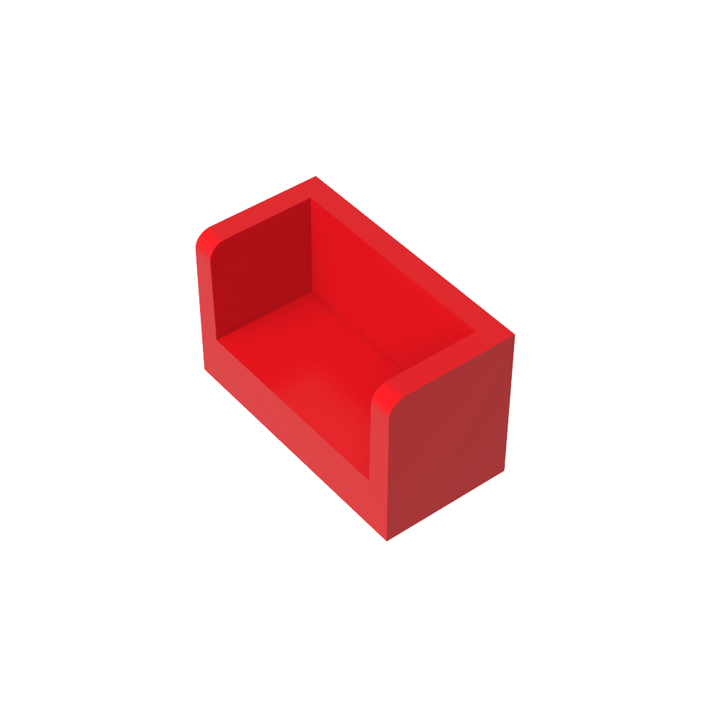 Panel 1 x 2 x 1 con esquinas redondeadas y 2 lados-MyGobricksEs