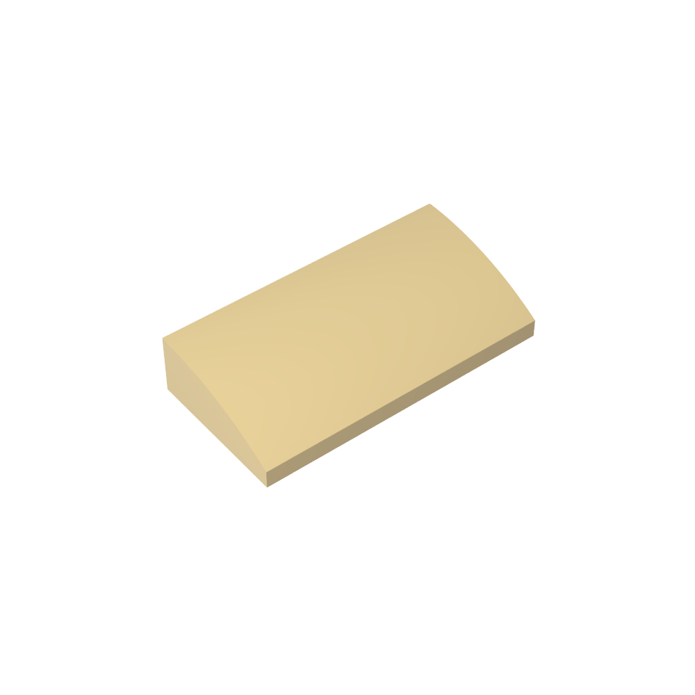 Ladrillo inclinado curvo 2 x 4 x 2/3 sin montantes, con tubos inferiores-MyGobricksEs