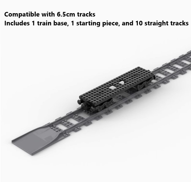 Piezas de tren compatibles, ruedas de tren (2878, 57051, 57878, 1687, 92088), soportes de ruedas y chasis.