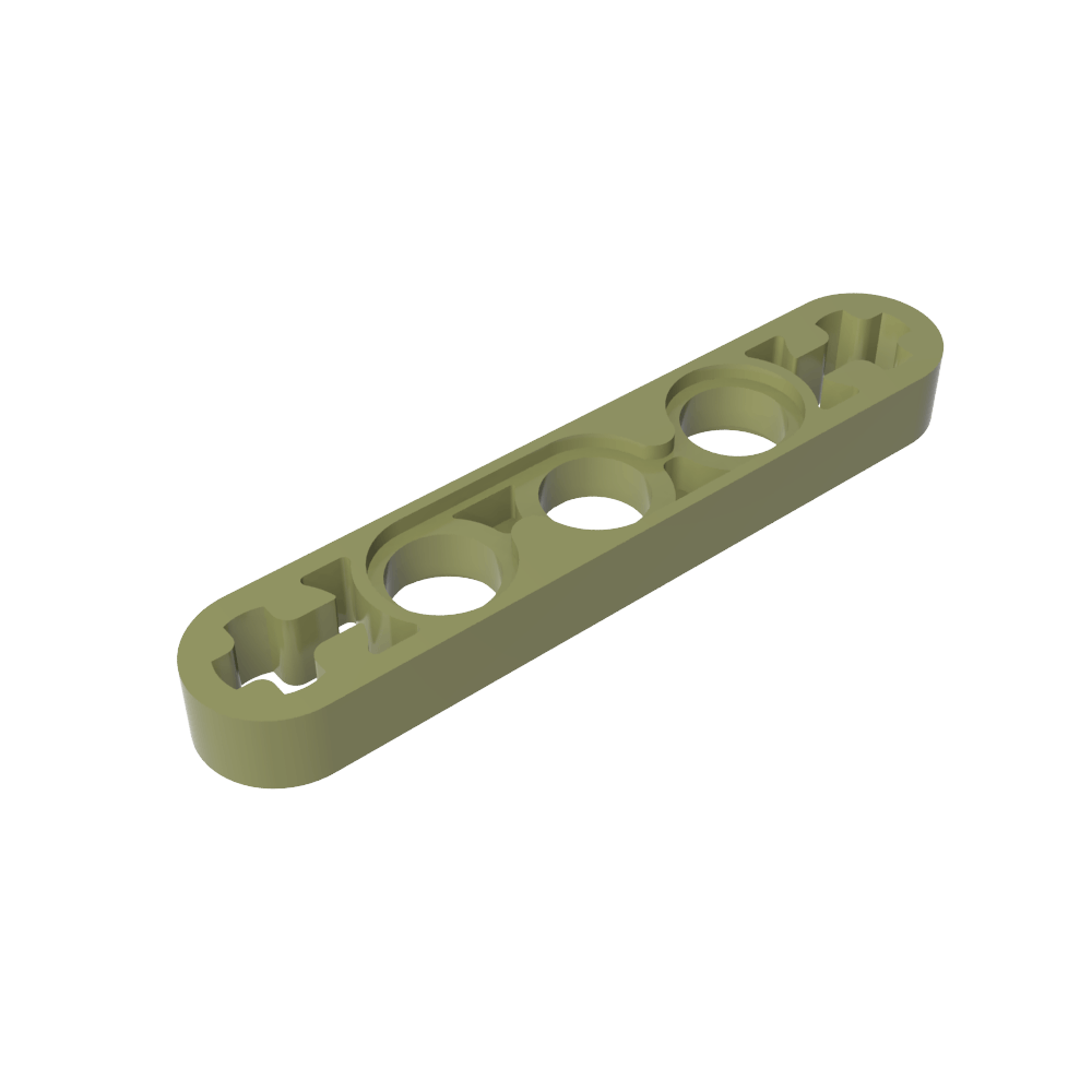 Viga técnica 1 x 5 delgada con orificios para ejes en los extremos-MyGobricksEs