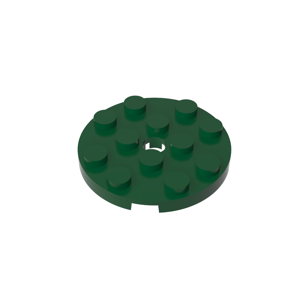 Placa redonda 4 x 4 con orificio para pasador-MyGobricksEs