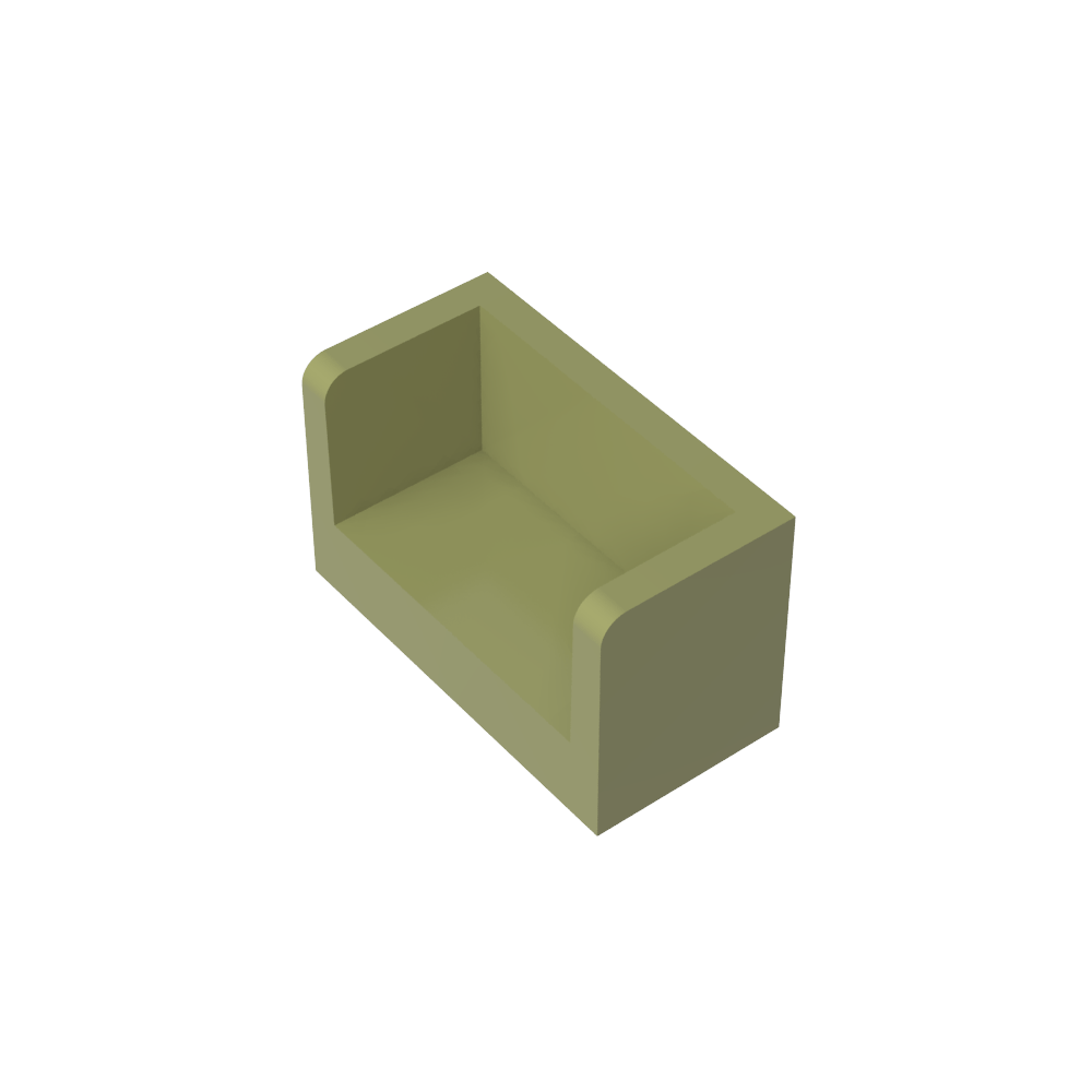 Panel 1 x 2 x 1 con esquinas redondeadas y 2 lados-MyGobricksEs