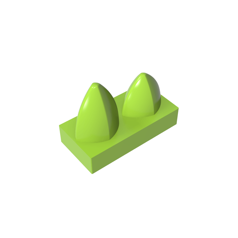 Placa 1 x 2 Especial con Dos Dientes Verticales-MyGobricksEs