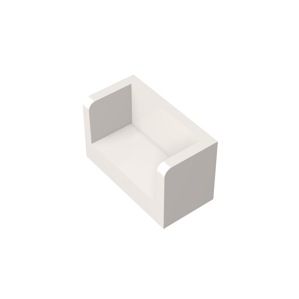 Panel 1 x 2 x 1 con esquinas redondeadas y 2 lados-MyGobricksEs