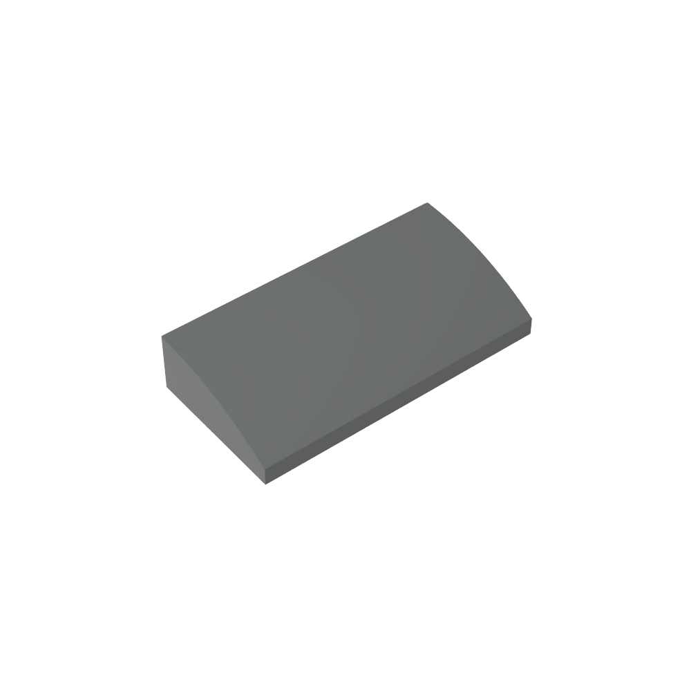 Ladrillo inclinado curvo 2 x 4 x 2/3 sin montantes, con tubos inferiores-MyGobricksEs