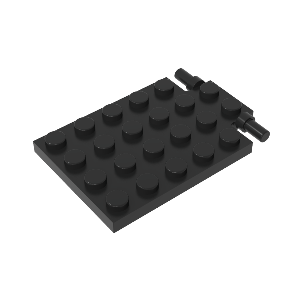 Placa especial 4 x 6 con bisagra para trampilla [pasadores largos]-MyGobricksEs