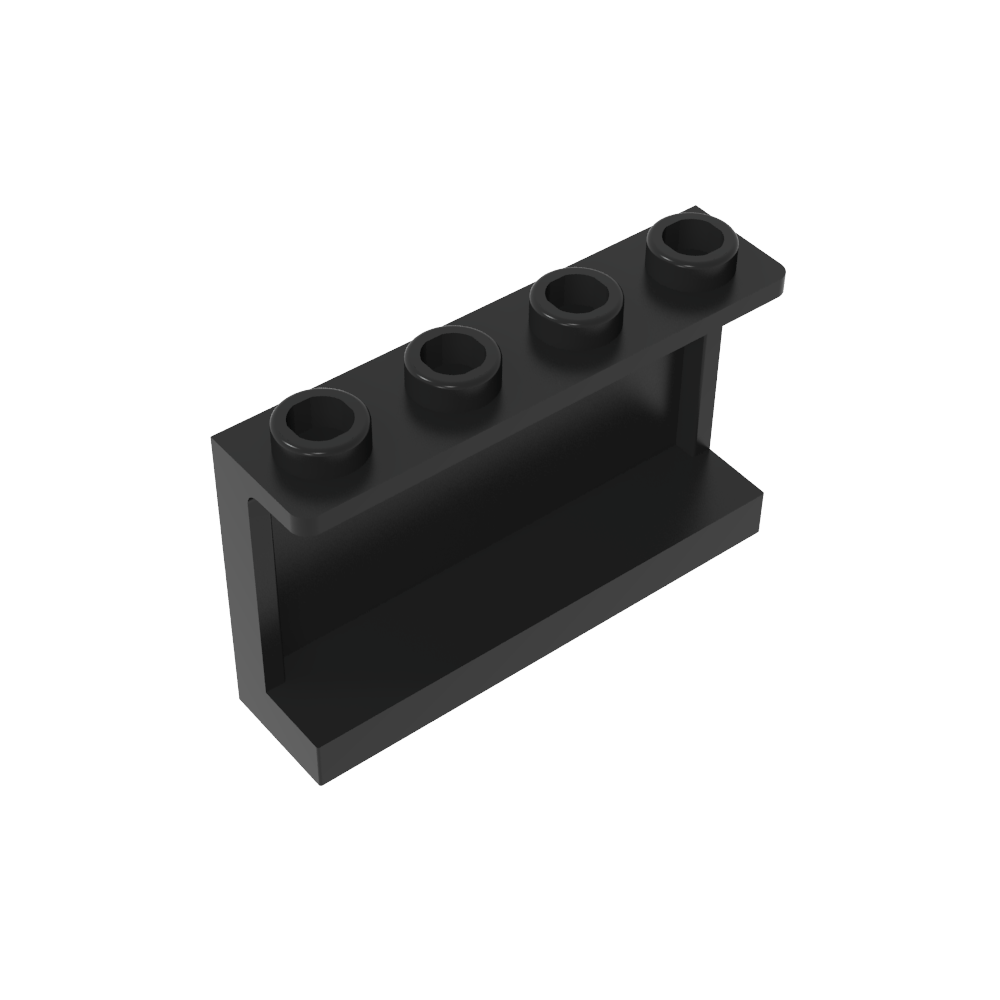 Panel 1 x 4 x 2 con soportes laterales - Montantes huecos-MyGobricksEs