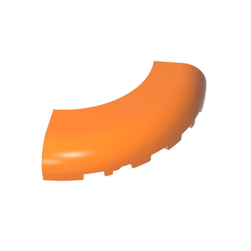 Esquina redonda de ladrillo de 5 x 5 x 1 con recortes inferiores [sin montantes] [arco de 1/4]-MyGobricksEs