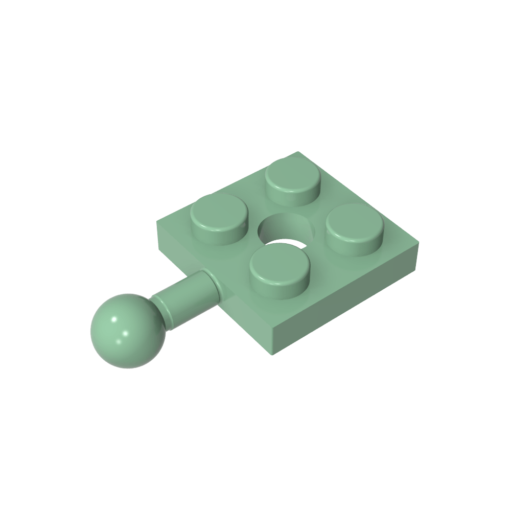 Placa Especial 2x2 con Bola de Remolque y Agujero-MyGobricksEs