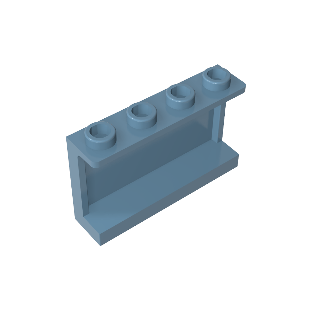Panel 1 x 4 x 2 con soportes laterales - Montantes huecos-MyGobricksEs