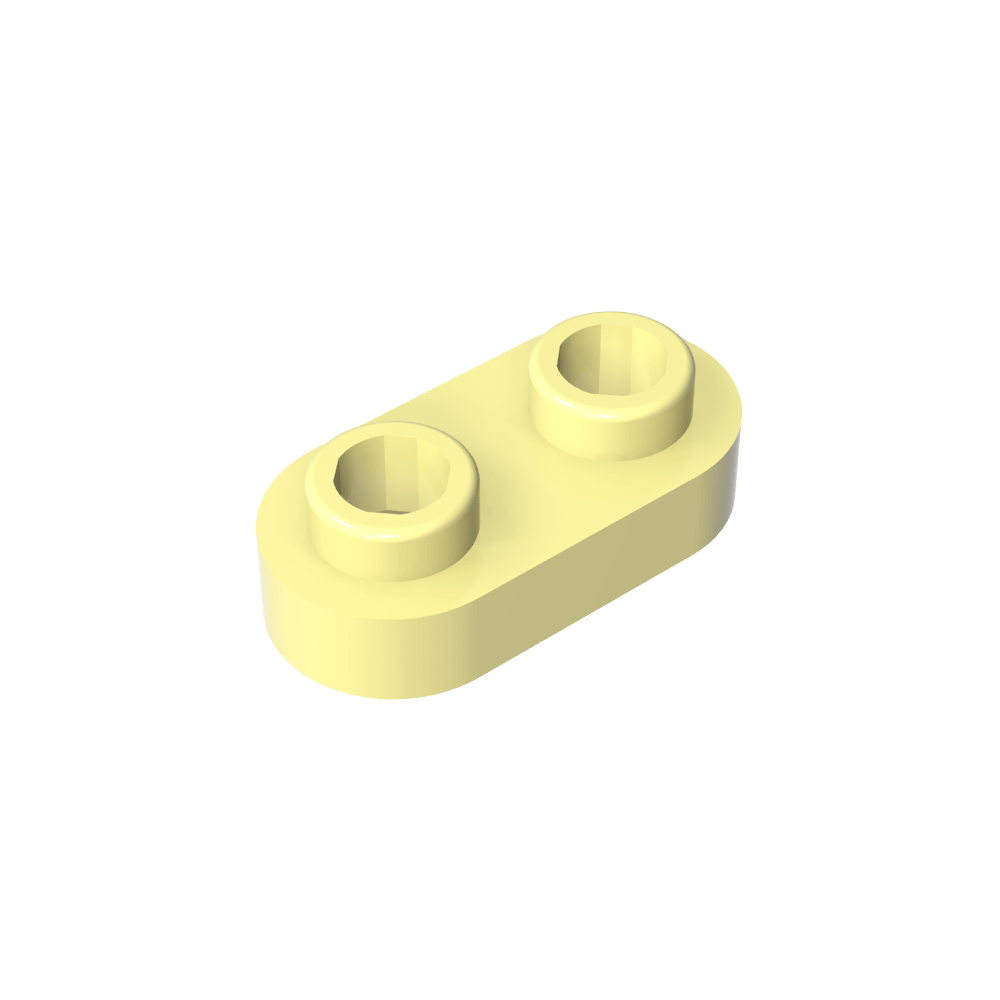 Placa Especial 1 x 2 Redondeada con 2 Tacos Abiertos-MyGobricksEs