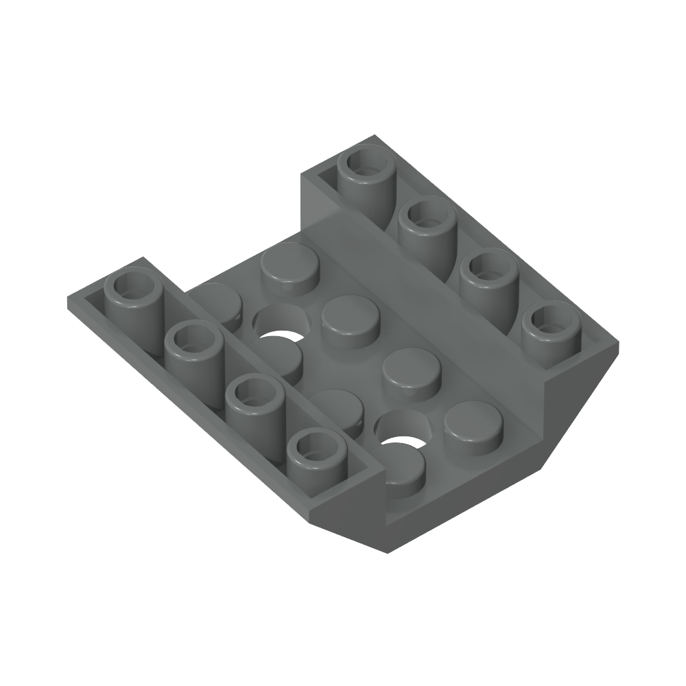 Pendiente Invertida 45° 4 x 4 Doble con 2 Hoyos-MyGobricksEs