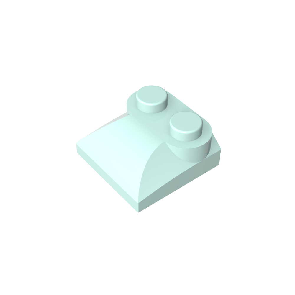 Ladrillo Curvo 2 x 2 x 2/3 Dos Montantes y Extremo de Pendiente Curvo-MyGobricksEs