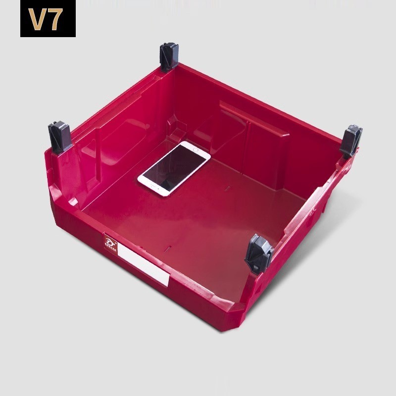 Caja de clasificación de piezas con montaje posterior, caja de almacenamiento de herramientas modular, caja de clasificación de boca inclinada