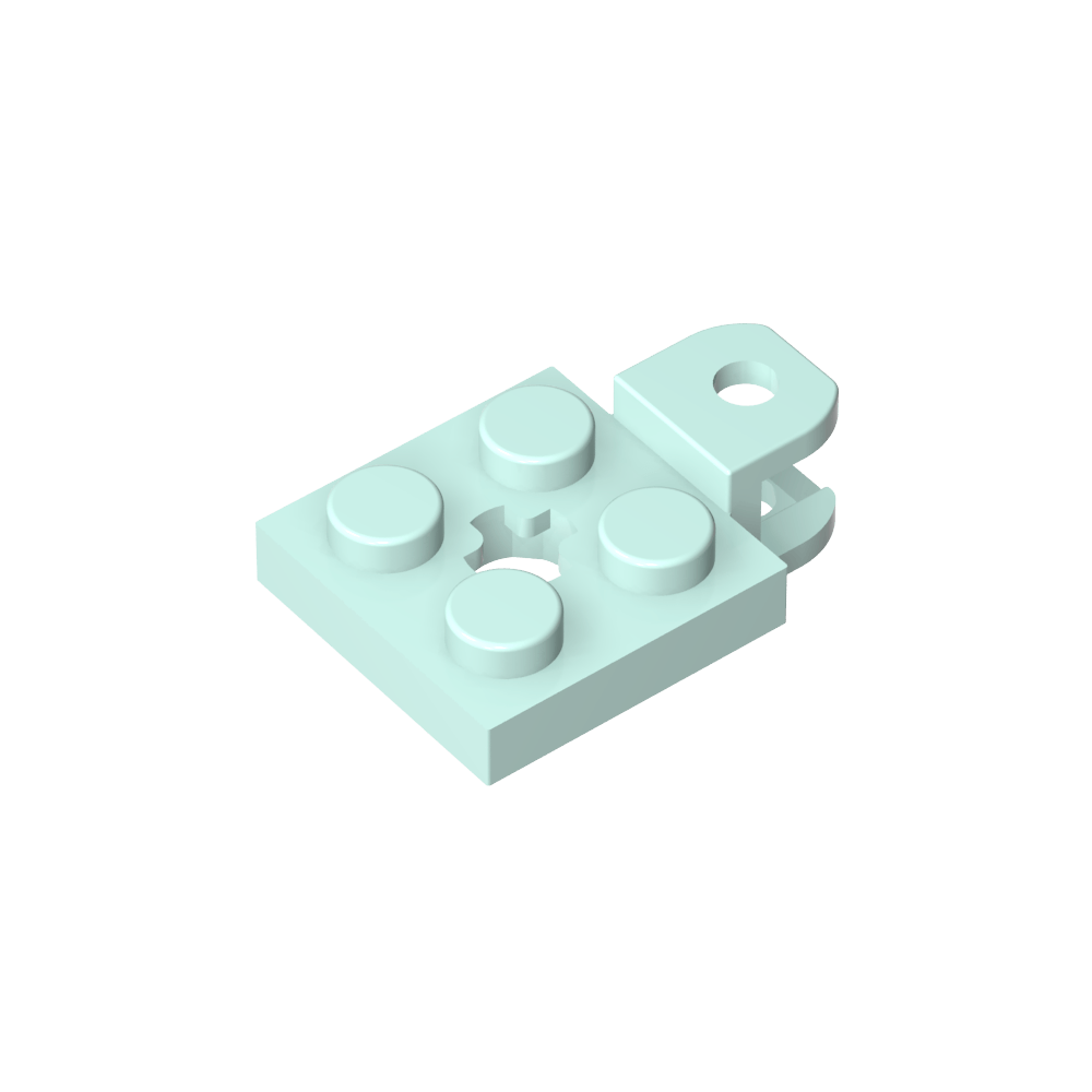 Placa especial 2 x 2 con zócalo de bola de remolque, corta, aplanada con agujeros y orificio para eje en el centro-MyGobricksEs