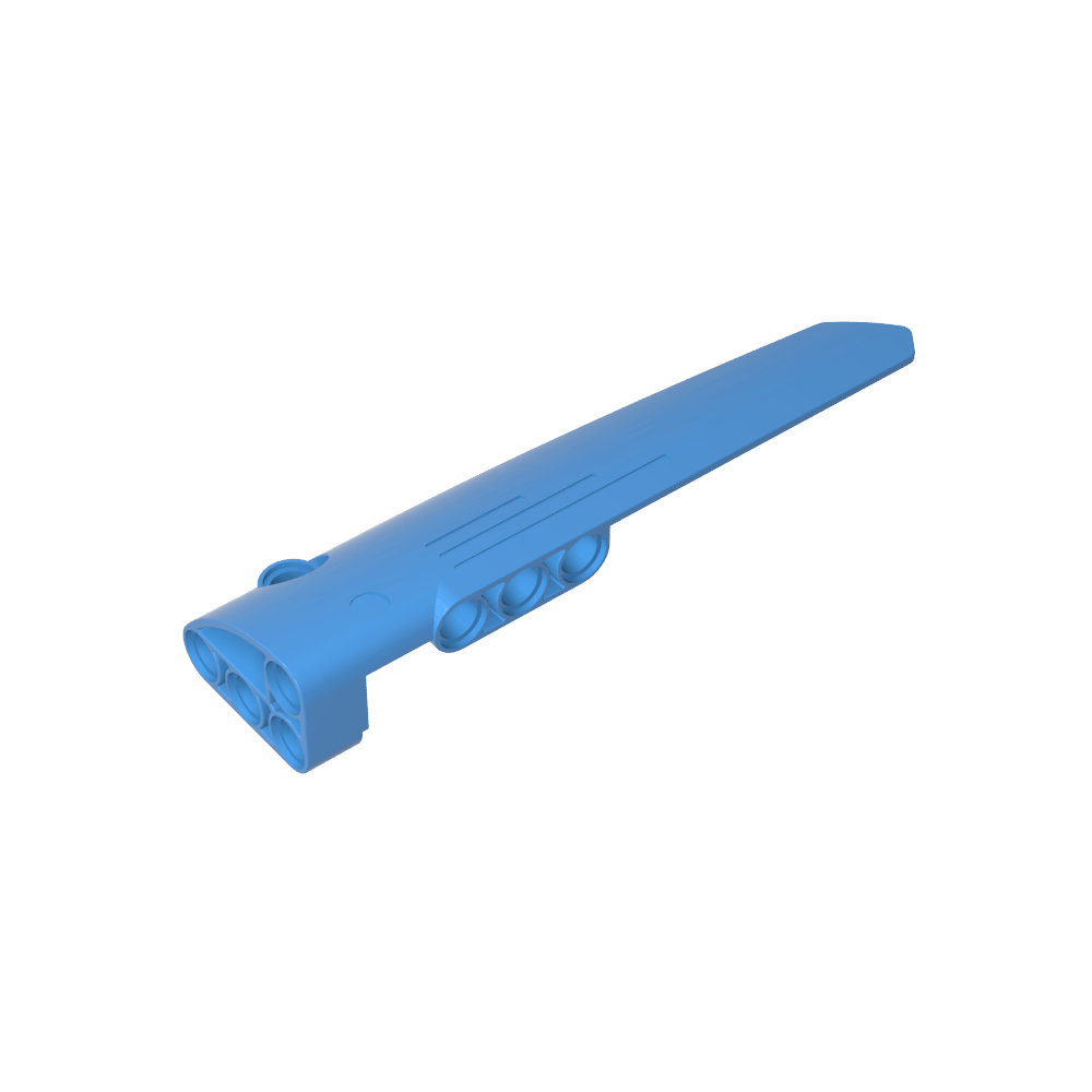 Carenado de panel técnico n.° 5 largo liso, lado A-MyGobricksEs