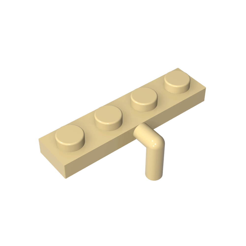 Placa Especial 1 x 4 con Brazo Abajo-MyGobricksEs
