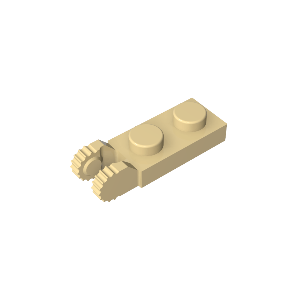 Placa de bisagra 1 x 2 con bloqueo con 2 dedos en el extremo, con ranura-MyGobricksEs