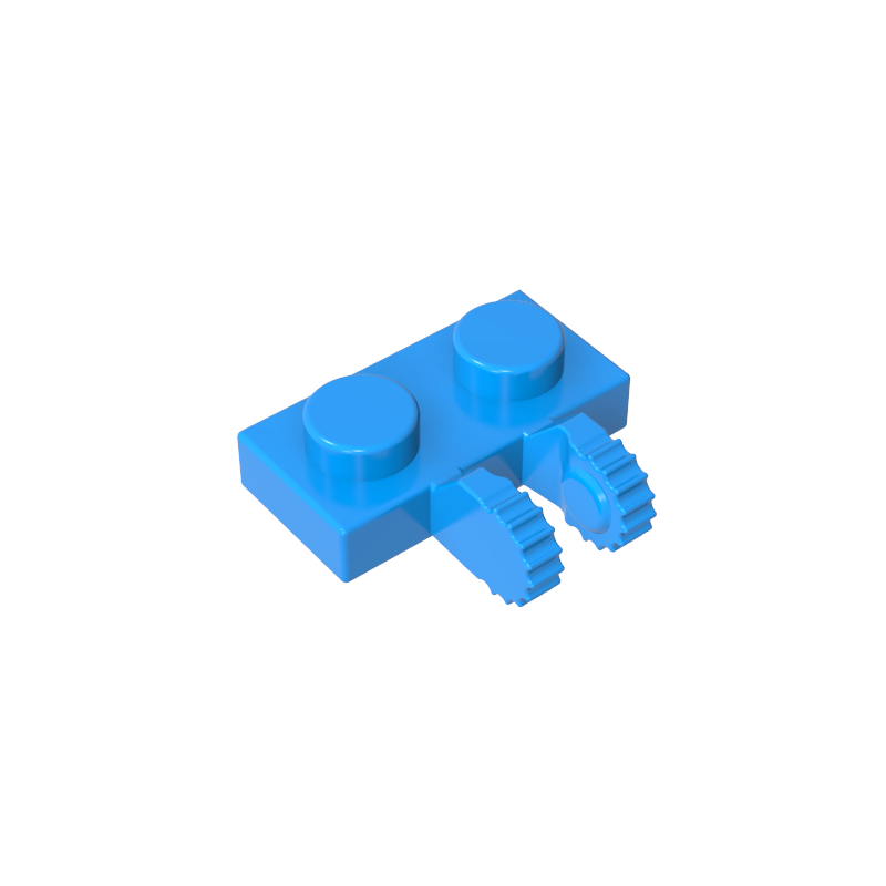 Placa de bisagra 1 x 2 con bloqueo con 2 dedos en el costado, 9 dientes