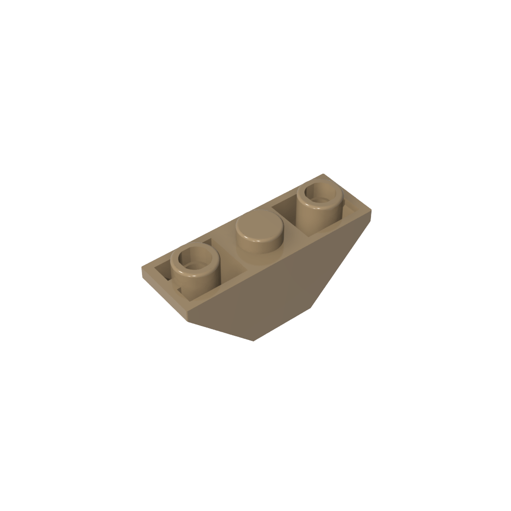 Pendiente Invertida 45° 3 x 1 Doble con 2 Studs Abiertos Bloqueados-MyGobricksEs