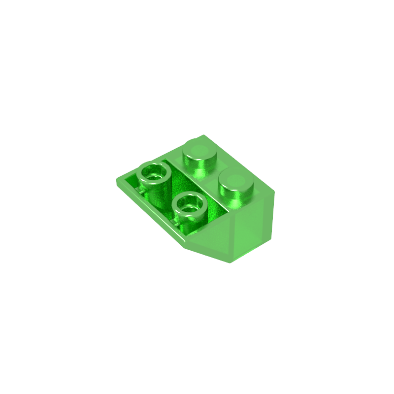Pendiente invertida de 45° 2 x 2 [Pasador inferior ovoide, orificios para pernos del tamaño de una barra]-MyGobricksEs