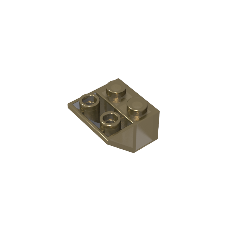 Pendiente invertida de 45° 2 x 2 [Pasador inferior ovoide, orificios para pernos del tamaño de una barra]-MyGobricksEs
