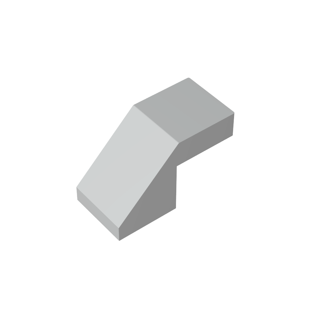 Pendiente 45° 2 x 1 con corte invertido 2/3 y sin montante-MyGobricksEs