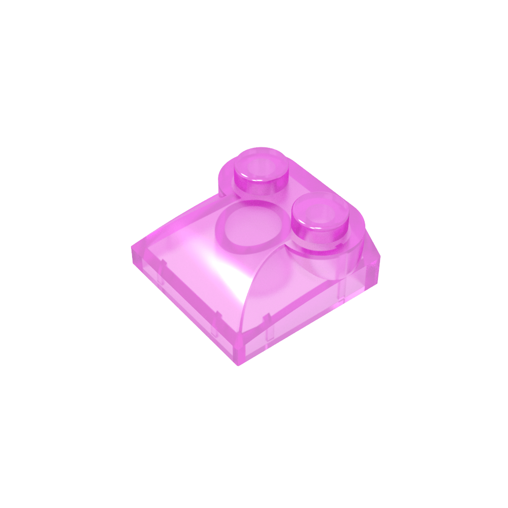 Ladrillo Curvo 2 x 2 x 2/3 Dos Montantes y Extremo de Pendiente Curvo-MyGobricksEs