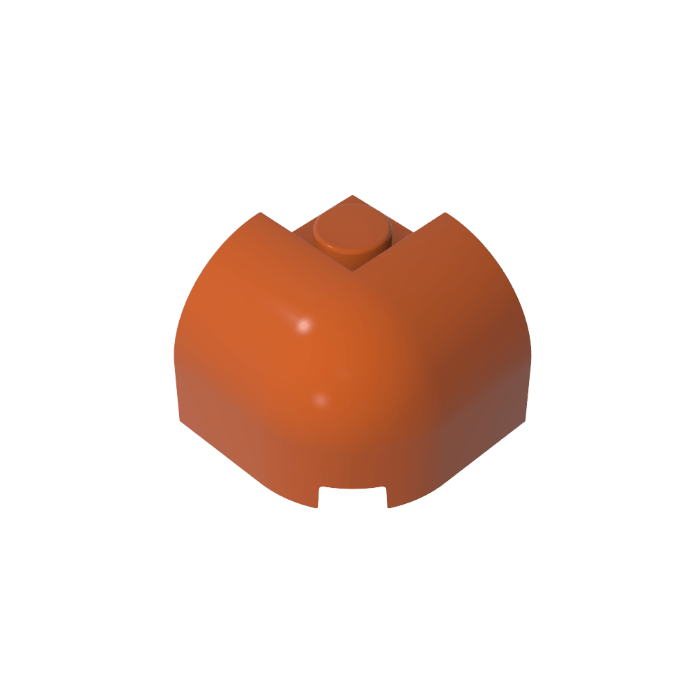 Ladrillo curvo 2 x 2 x 1 1/3 con parte superior curva - Esquina-MyGobricksEs