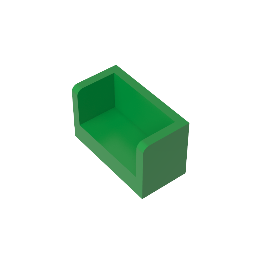 Panel 1 x 2 x 1 con esquinas redondeadas y 2 lados-MyGobricksEs