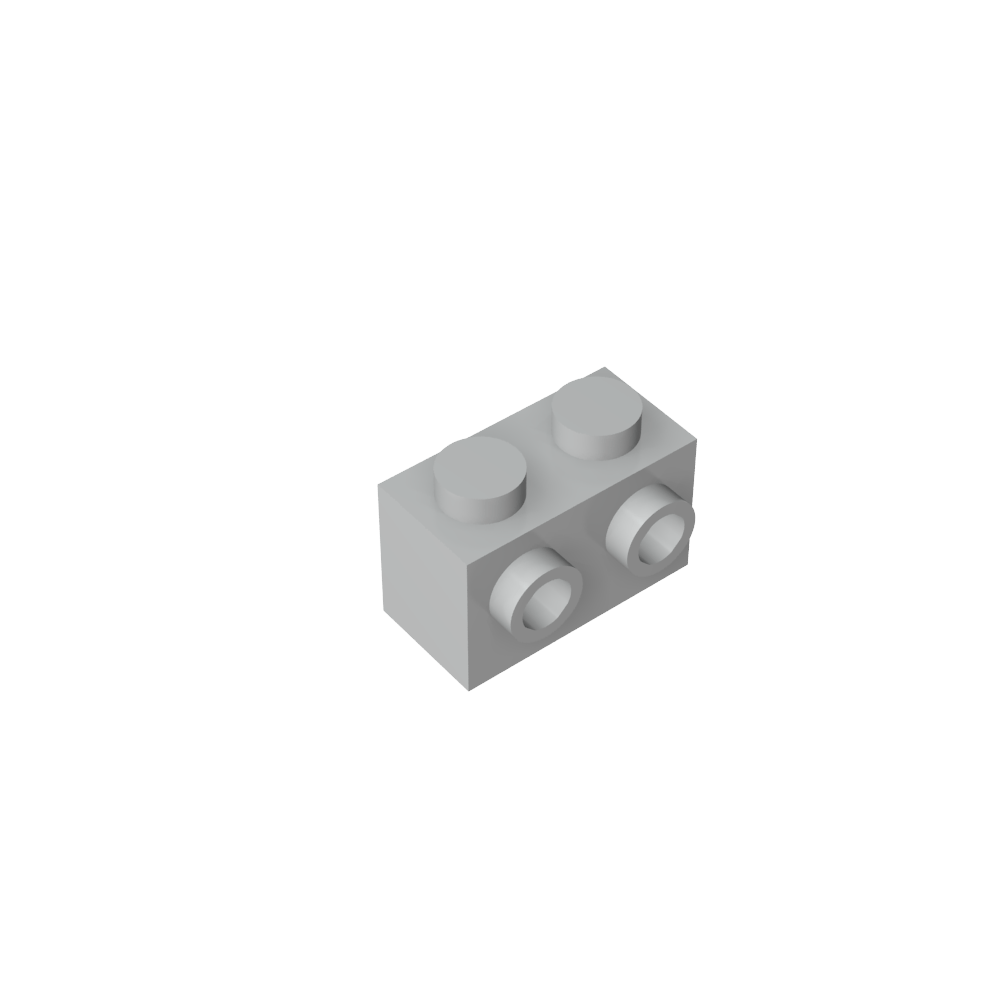 Ladrillo especial 1 x 2 con 2 montantes en 1 lado-MyGobricksEs