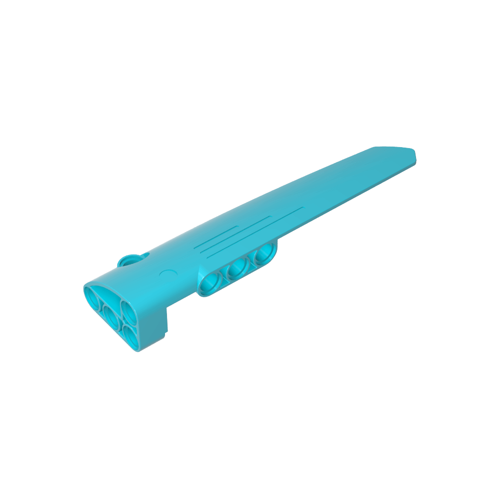 Carenado de panel técnico n.° 5 largo liso, lado A-MyGobricksEs