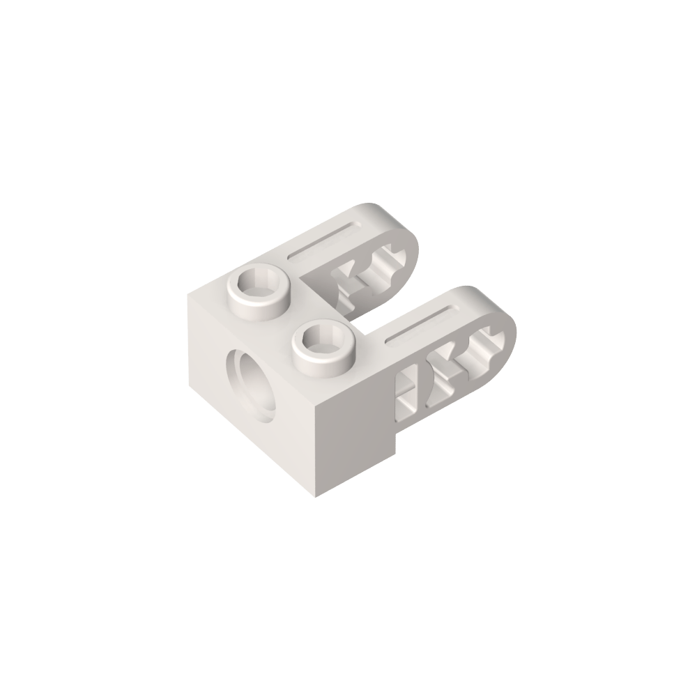 Ladrillo técnico 1 x 2 con agujeros y extensiones de doble viga-MyGobricksEs