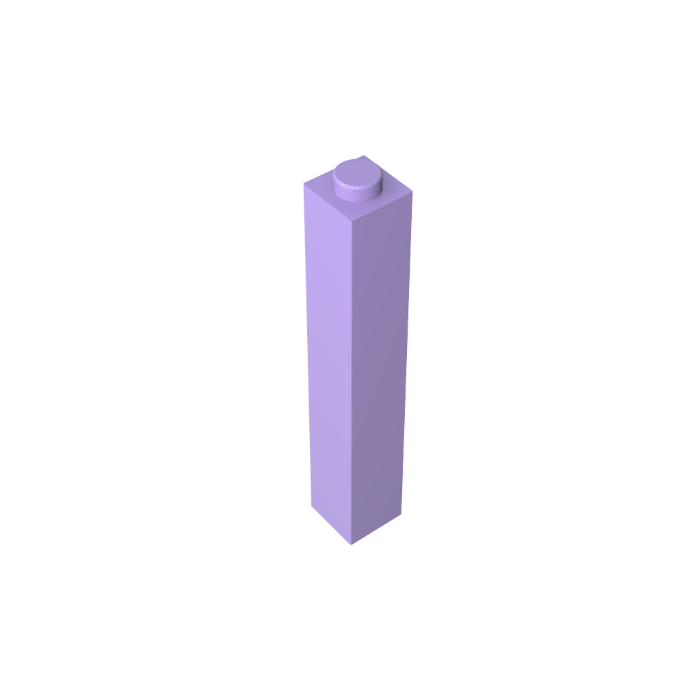 Ladrillo 1 x 1 x 5 con montante abierto o hueco bloqueado-MyGobricksEs