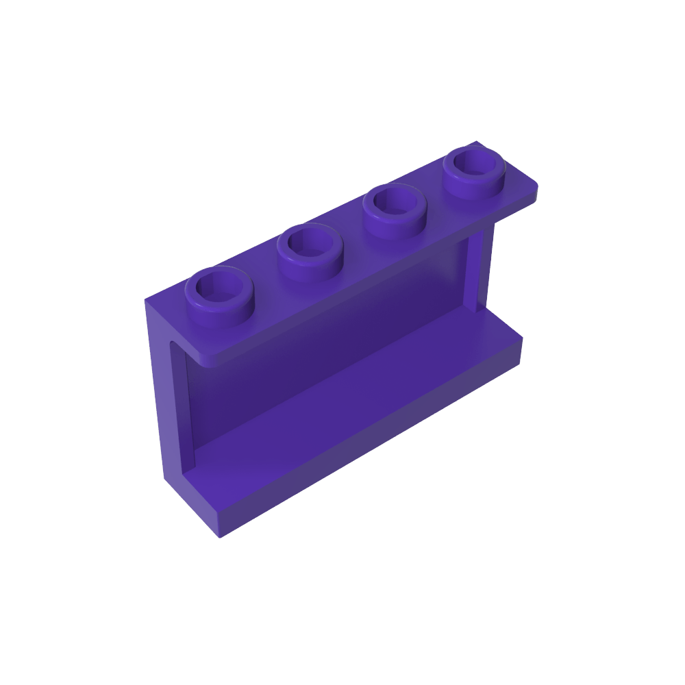 Panel 1 x 4 x 2 con soportes laterales - Montantes huecos-MyGobricksEs