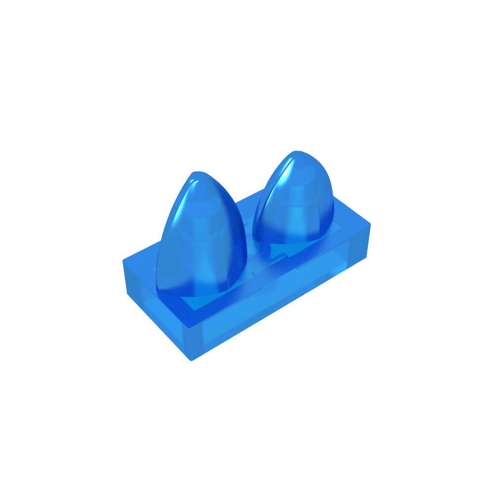 Placa 1 x 2 Especial con Dos Dientes Verticales-MyGobricksEs