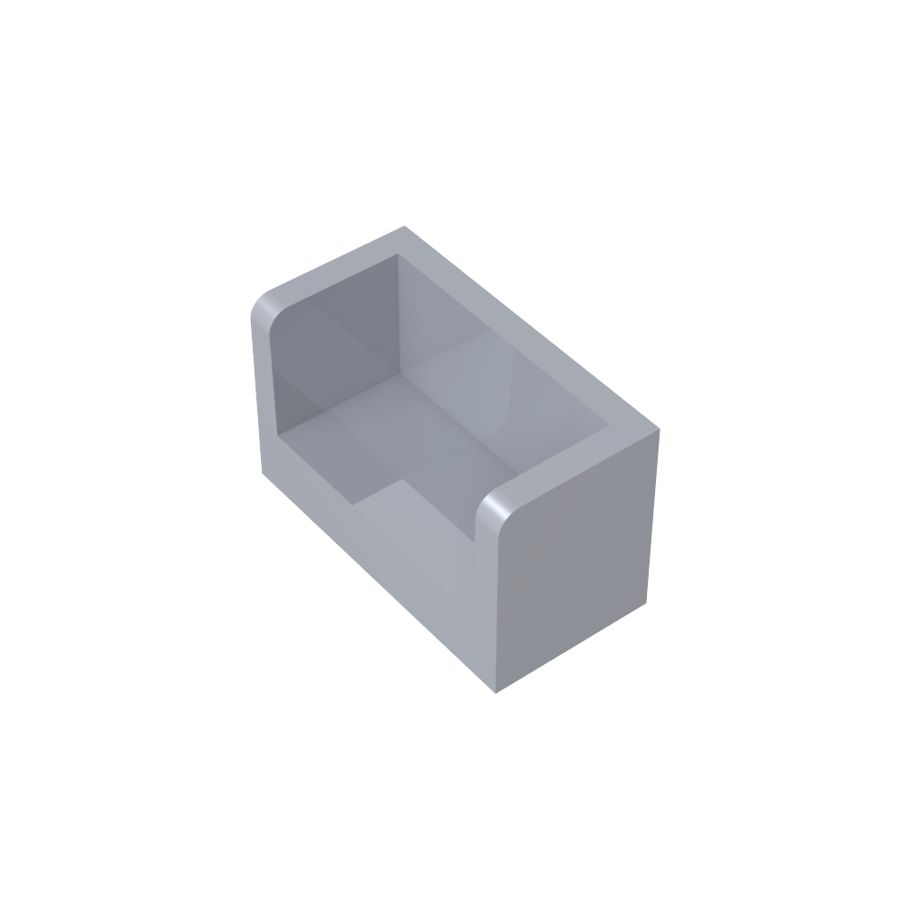 Panel 1 x 2 x 1 con esquinas redondeadas y 2 lados-MyGobricksEs