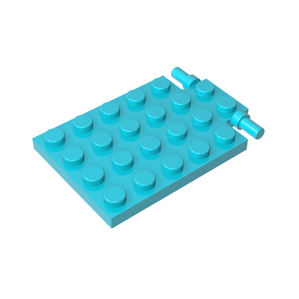Placa especial 4 x 6 con bisagra para trampilla [pasadores largos]-MyGobricksEs