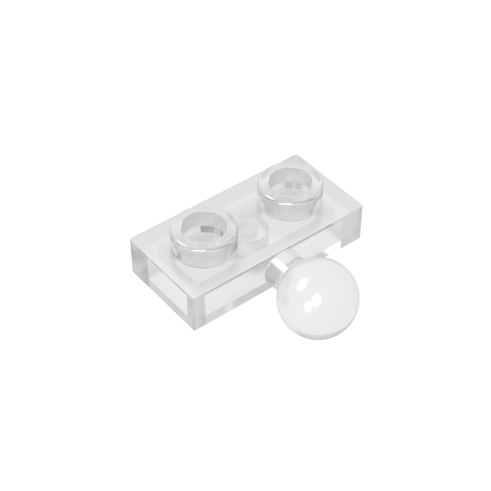 Placa especial 1 x 2 con bola de remolque central lateral de 5,9 mm-MyGobricksEs