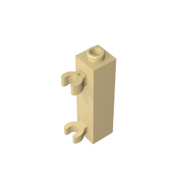 Ladrillo especial 1 x 1 x 3 con 2 clips verticales [Perno hueco, clips abiertos O]-MyGobricksEs