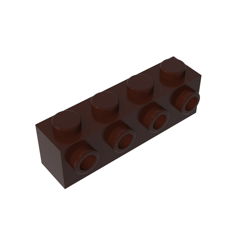 Ladrillo especial 1 x 4 con 4 montantes en un lado-MyGobricksEs