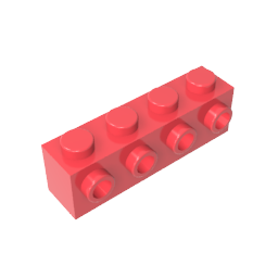 Ladrillo especial 1 x 4 con 4 montantes en un lado-MyGobricksEs